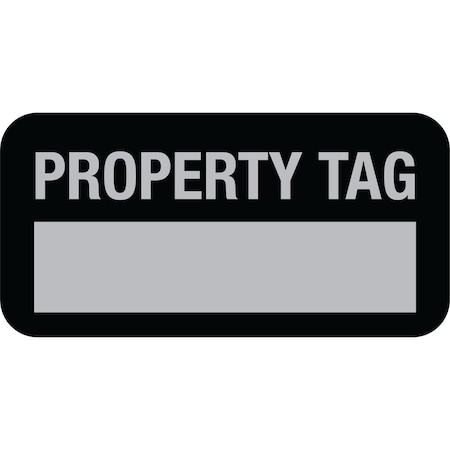 Lustre-Cal Property ID Label PROPERTY TAG5 Alum Black 1.50in x 0.75in 1 Blank No Pad, 100PK 253769Ma1K0000